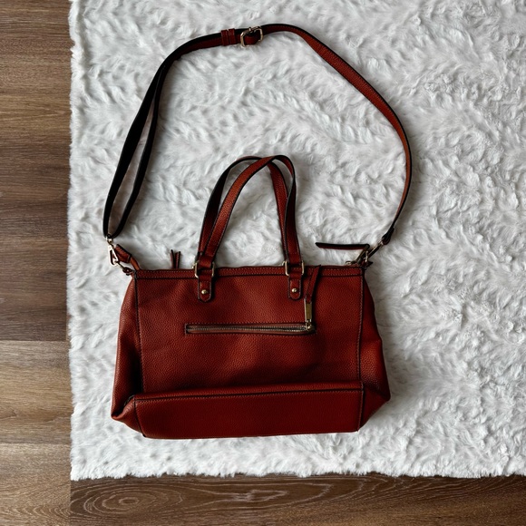 Miztique Brown Vegan Leather Messenger Hobo Saddle Bag Crossbody Purse - Picture 4 of 7